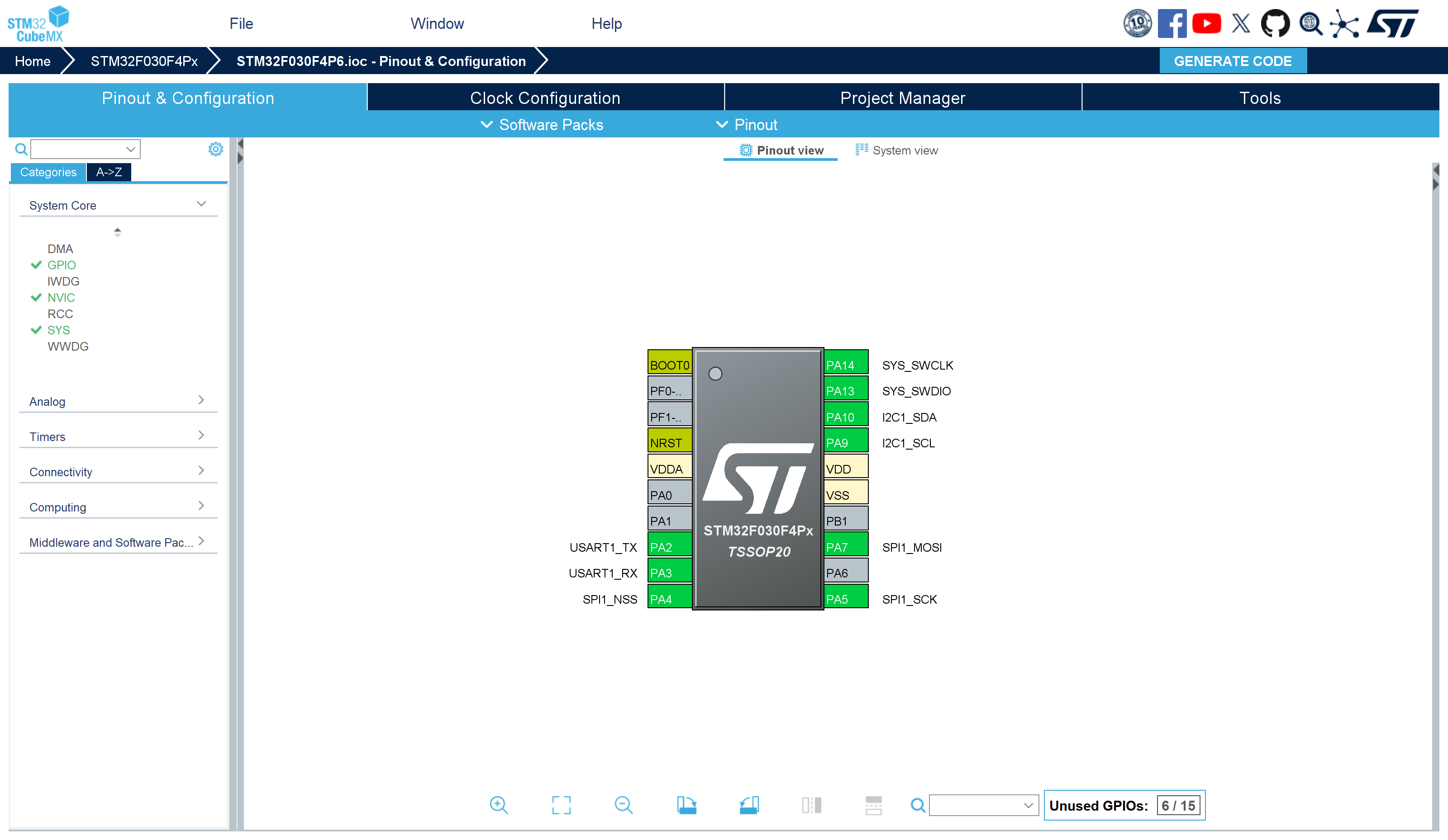 STM32CubeMX基础界面认识
